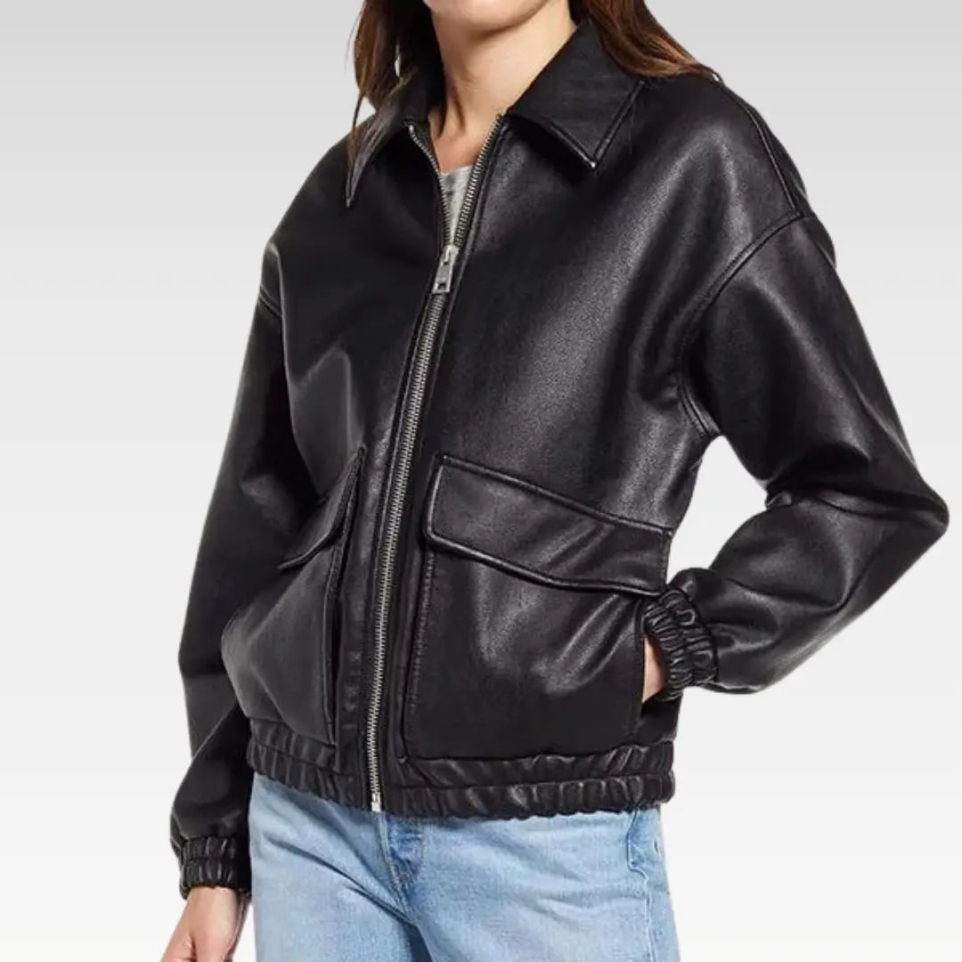 Aida Black A-2 Bomber Jacket